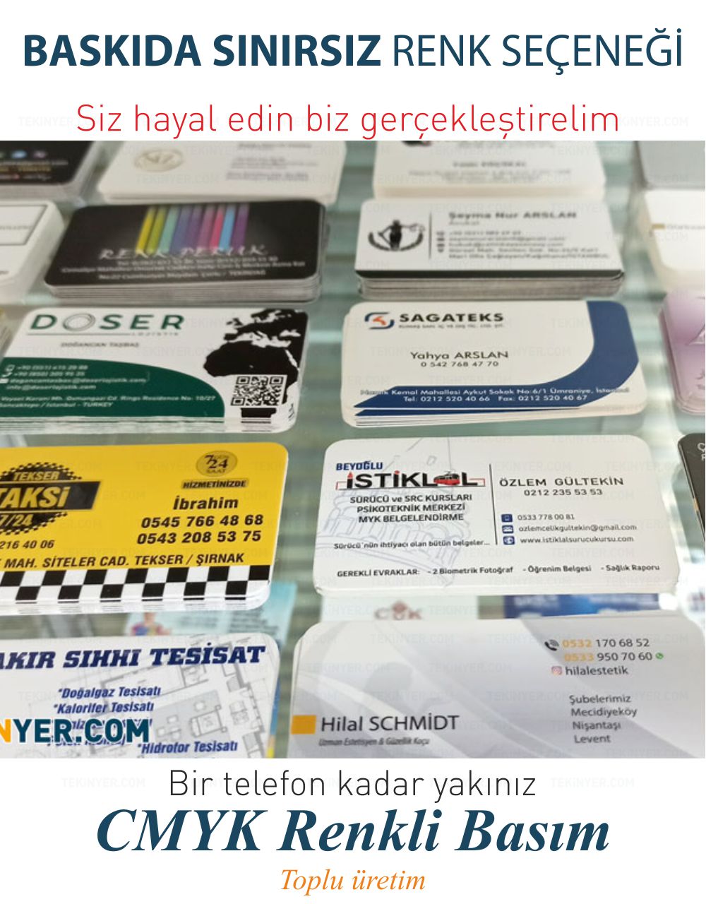 Kartvizit Ekonomik Sınırsız Renk Baskı Seçeneği