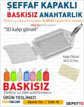 Şeffaf Kapaklı Plastik Anahtarlık